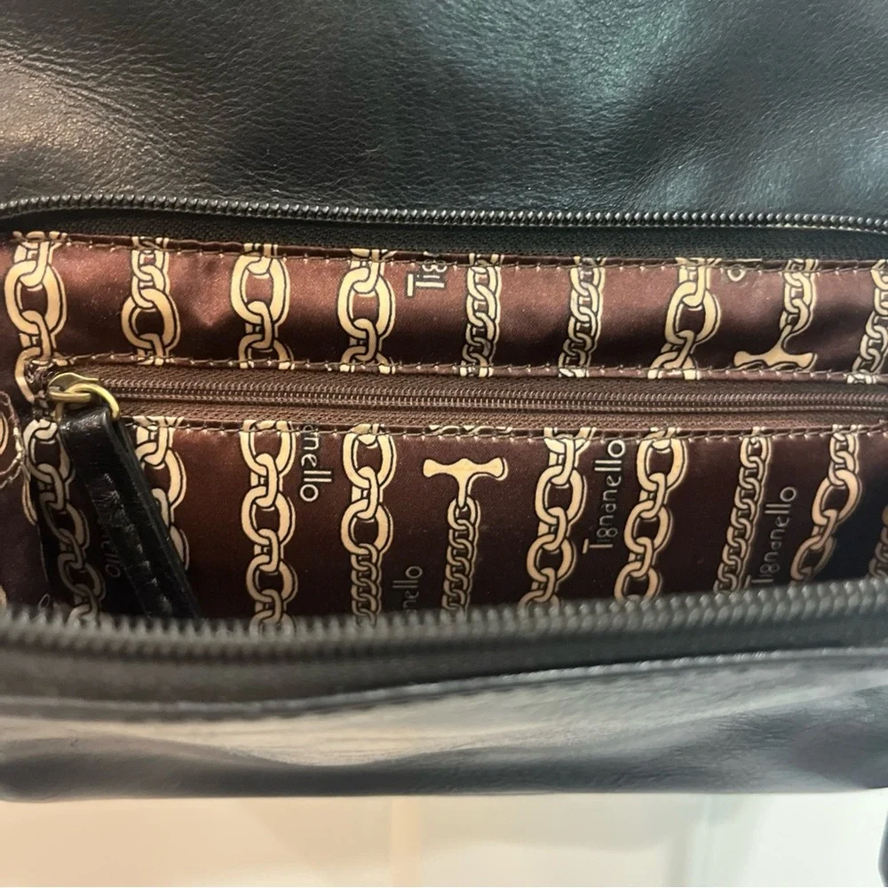 Vintage Black Leather‎ Tignanello Crossbody/Shoulder Bag